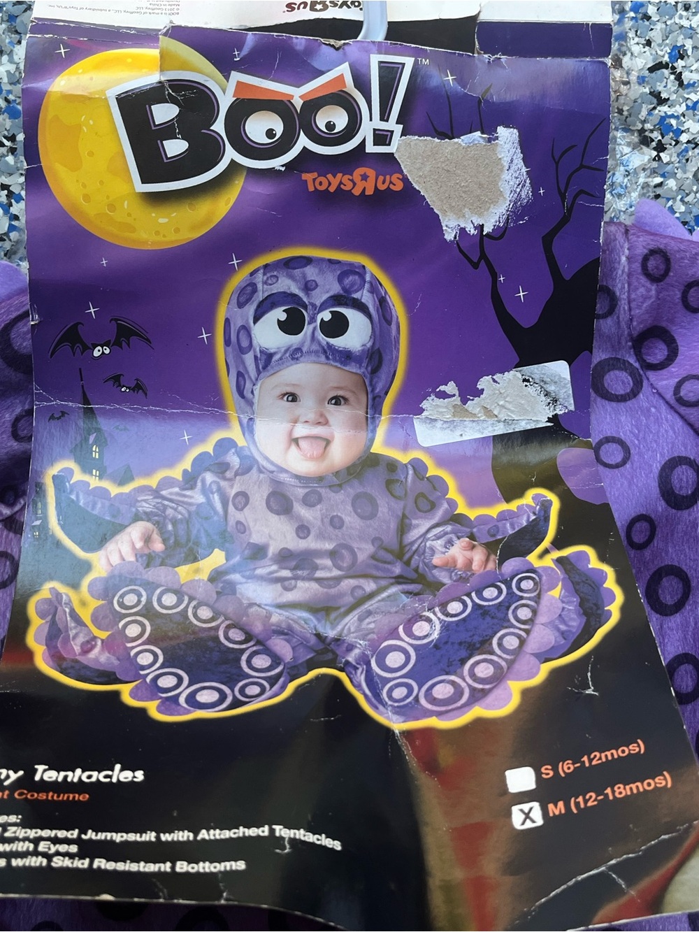 Boo! Purple Octopus Baby Costume 12-18 mos Tiny Tentacles deluxe